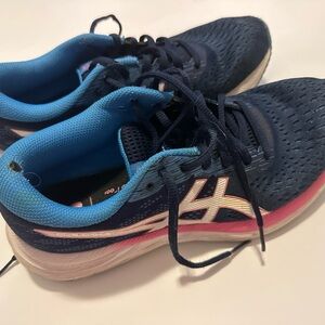 Asics Navy and Pink Gel-Excite 7 Athletic Sneakers